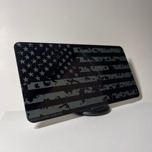 Load image into Gallery viewer, Gray Ragged American Flag License Plate Cover - Clearance
