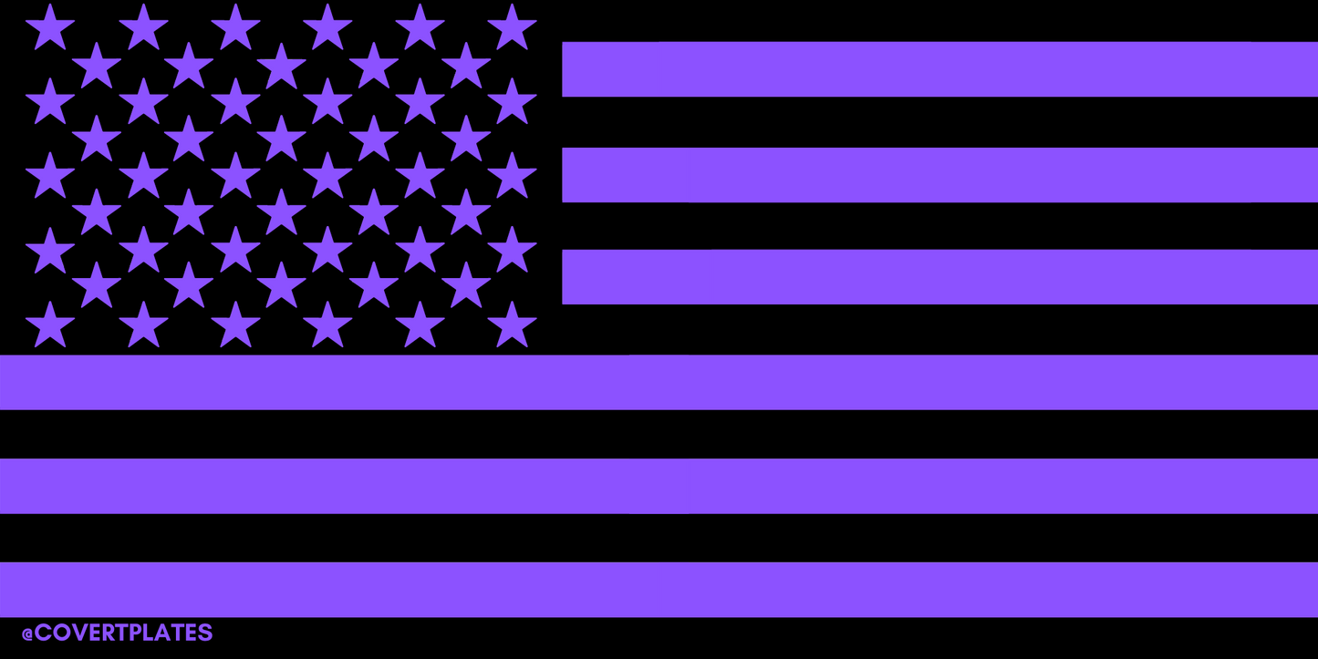 Old Glory looks good in all colors, especially purple. Be discrete with your license plate, but not with your pride. Magnetic License Plate Covers are the best way to covert your plate, and advertise for yourself.